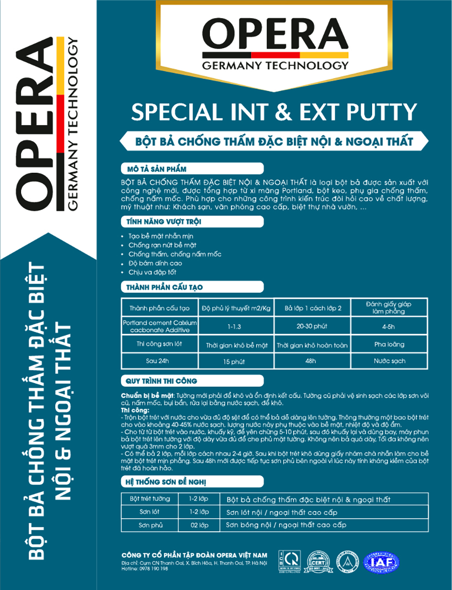 Bột bả Special int & Ext Putty 